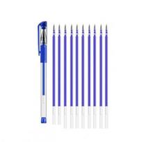1 gelinis rašiklis plius 10 papildymų rinkinys, 0,5 mm galiukas, mokymosi reikmenys rašymui ir kaligrafijos praktikai 1 gel pen + 10 refills mėlyna