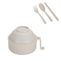 Fiber Multifunctional Noodle Bowl Home Anti-scalding Instant Noodle Bowl One Size smėlis