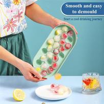 2-Pack Green Plastic Round Ice Trays, Ice Ball Making Molds One Size