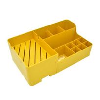 Multiple Tier Makeup Brush Cosmetics Storage Box Rack Drawer Container Organizer geltona