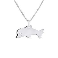 Pendentif Enfants - LÉA & ARTHUR - DAUPHIN - Or Blanc 375 - Bijou Anallergique - Écrin Prestige balta