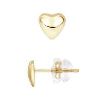 Auskarai - LÉA &; ARTHUR - CŒUR BOMBÉ - 375 Yellow Gold - SILICONOR vežimėlių sistema - vaikas geltona