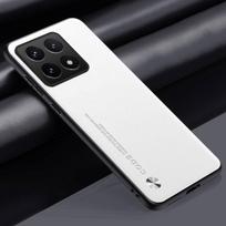 Prabangus PU odinis dėklas Xiaomi Mi 14T Pro galiniam dangteliui, matinis silikoninis pilnos apsaugos telefono dėklas Xiaomi 14T Mi14T Pro 5G For Xiaomi 14T balta