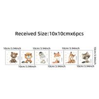 6 vnt. Animacinis lapės, voverės, triušio gyvūno jungiklio sienos lipdukai vaikų kambariui, miegamajam, darželiui, namų dekoravimui 10 * 10CM * 6PCS