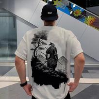 T-Shirts For Men 3d Japanese Samurai Printed Male Clothing Street Harajuku Tops Daily Casual Short Sleeved Oversized Tees 6XL gray
