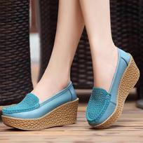 Moteriški Loafers Laisvalaikio pleištiniai Batai Slydimo ant platformos Moteriški Vidutinio amžiaus Mamai Batai Pu Oda Tvirta mokasinai Moterims 36 white