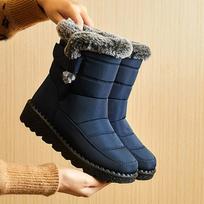 Rabbit Fur Waterproof Snow Boots for Women Thicken Plush Ankle Booties Woman Winter  Non Slip Warm Padded Boots Plus Size 44 35