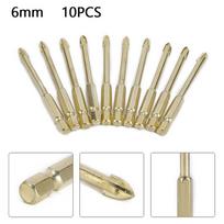 10pcs 6mm  Ceramic Tile Marble Glass Drill Bits Spear Head Hex Shank