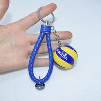 PVC Volleyball Keychain Ornaments Business Mini Ball Creative Cartoon Sports Car Keyring Bag Pendant Toy Boyfriend Gift Jewelry blue