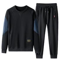 Pavasarinis megztinis laisvalaikio kostiumas, vyriškas medvilninis sportinis kostiumas, dviejų dalių rinkinys XXXXXL gray