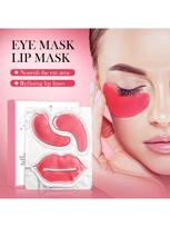 Rose Eye Mask + Lip Mask Set, Moisturizing Eyes, Caring for Lips, Women's Beauty, Skin Hydration rožinė