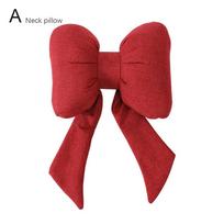 Bow-knot Car Memory Foam Neck Pillow Protection Lumbar Backrest Cushion Lumbar Cushion Car Headrest Cushion black