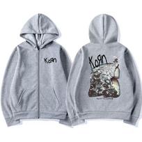 Rock Band Korn Ftl 25 Zip Sweater Print Gothic Retro, Men'S And Women'S Hoodies S