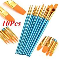 10pcs/set Professional Painting Set 10pcs Acrylic Oil Watercolors Artist Paint Brushes orange