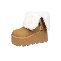 9CM Women Platform Winter Fur Ankle Boots High Heels Shoes Winter 2025 Trend Casual Mules Shoes Plush Warm Zip Snow Botas Mujer 34 kupranugaris