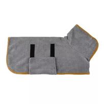 New Dog Bathrobe Towel Microfibre Bath Robe Pet Super Absorbent Drying Coat XS-XL XS pilka spalva