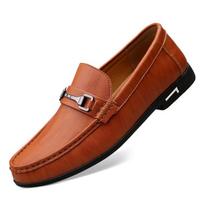 Madingi vyriški laisvalaikio natūralios odos batai vairavimo mokasinai vyrams verslo batai madingi slip-on vyriški batai juodi aukštos kokybės plokščiapadžiai mokasinai 46 juoda