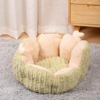 Cactus Cat Kennel  Winter Warm Pet Kennel  All-season Dog Kennel  Semi-enclosed Cat Kennel  Cat House M beige