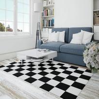 Checkered Rug for Living Room Bedroom Washable Area Rug Non Slip Stain Resistance Carpet for Room Entryway Kitchen Floor Mat 40X60cm-16x24in