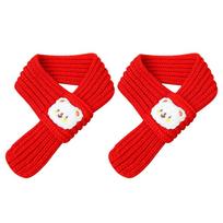 2PCS Cute Outdoor Neckerchief Dog Warm Scarf Pet Bib Dog Accessories Pet Scarf raudona