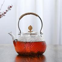 Heat resistant glass Tea Pots 700ml senior Kettle with Metal Handle Can Be Used Electric Ceramic Stove Boiling Flower Tea Pot white