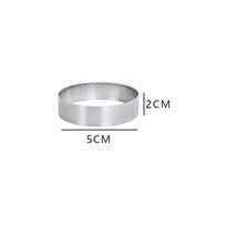 Stainless Steel Tart Ring Heat-Resistant Perforated Cake Mousse Rings Mold Round Long Ring with Holes Baking Doughnut Tools