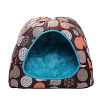 Warm Cat Bed Small Dogs Kittens House Pet Basket Cushion Cat Sleeping Pillow Mat Tent Puppy Lounger Soft Nest Cave Cats Beds M(33X33X27CM) black
