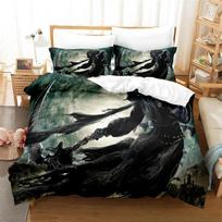 Dark Grim Reaper Bedding Set,Duvet Cover Comforter Bed Set Quilt Cover Pillowcase,King Queen Twin Size Boys Girls Adultse 135x200cm 2pcs black