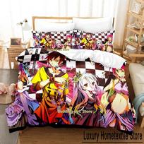 New Game No Game No Life Sora and Shiro Bedding Set Single Twin Full Queen King Size Bed Set Adult Kid Bedroom Duvet cover Sets 70x133cm 2pcs