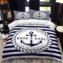 Nautical series duvet cover set queen calico Twin size comforter bedding set Single complete set 70x133cm 2pcs white