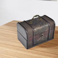 Papuošalų dėžutė Dekoratyvinis dėklas Namų dekoras Medinė lobių skrynios smulkmenėlė žavesiams auskarai 17cmx12cmx12cm beige