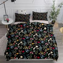 Botanical Art Duvet/Doona Cover Set Single Twin Double Queen King Cal King Size Bed Linen Set EU single(135x200cm) gray