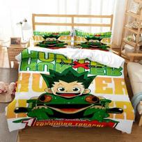 Anime HUNTER HUNTER Patalynės Komplektas Berniukams Mergaitėms Dvigulė Karališko Dydžio Antklodės Užvalkalas Pagalvės Užvalkalas Lovos Vaikams Suaugusiems Mados Namų Tekstilė EU Single 135x200cm blue