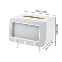 TV Tissue Box Modern Style Paper Tissue Holder with Mobile Phone Holder Kitchen Napkin Holder Bathroom Toilet Paper Storage Box white