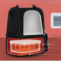 Reusable Lunch Box Food Bento Pouch Dinner Container Front Pocket Leakproof Insulated Thermal Bag white