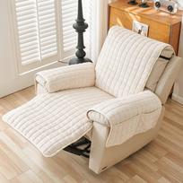 1Seater Flannel Recliner Sofa Cover with Pockets Armchair Case Plush Sofa Cover Non-Slip Lazy Boy Chair Slipcovers Home Decor 1 Seat (53x190cm)S beige