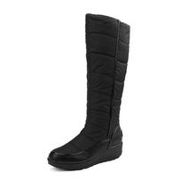 Krazing Pot PU Down Boots Cold-resistant Winter Shoes Med Heels Size 44 Super Size Snow Boots Round Toe Keep Warm Thigh High Boots 35 juoda