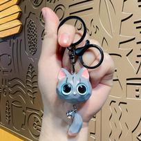 Kūrybinis animacinis filmas Big Eye Cat Head raktų pakabukas Unisex automobilinis raktų pakabukas Mielas išskirtinis katės galvos pakabukas, patvarus, neprarandantis 3D raktų pakabukas