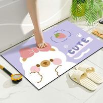 Cartoon Cute Door Mat Toilet Bathroom Door Absorbent Non-slip Foot Mat Door Mat Bedroom Entry Carpet 40 * 60Cm [Diatom Mud]