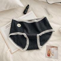 Minimally Artistic A-class Baby Cotton Women's Underwear Organic Cotton 7A Antibacterial Pure Cotton Crotch Mid Waist Triangle Panties M gray
