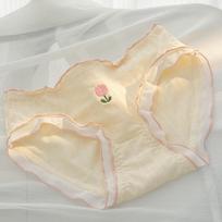 Original Tulip A-class Baby Cotton Girl Underwear Pure Cotton Crotch 5A Full Pants Antibacterial Mid Waist BriefsTriangle Panties M beige