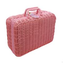 Dirbtinio rotango pintas laikymo krepšys iškylai ir vonios kambariui Pink S pink