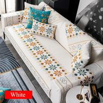 1pc Bohemia Sofa Cover Chenille Non Slip Sofa Slipcovers Couch Cover Pet Dog Kids Sofa Mat L Shape Chaise Longue Sofa Towel Home 30x50 pillowcase 1pc gray