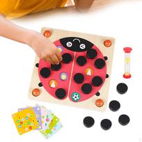 Family Board Game Wooden Memory Chess for Girls Boys Children Preschool black