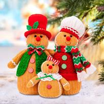 3Pcs Gingerbread Man Plush Toy, Soft Toy Stuffed Animals, Cuddly Doll for Adults, Women