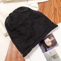 New Women Winter Hat Streetwear Rabbit Fur Blend Warm Cap Fashion Decorate Beanie Hat for Female Casual Knitted Hat M（56-58cm）