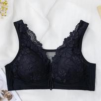 Seksuali nėriniuota liemenėlė moterims Push Up liemenėlė Belaidė besiūlė apatiniai Patogūs ploni kaušeliai Full Cup Bralette plius dydžio liemenėlės 36/80 juoda