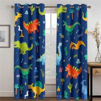 3d Encyclopedia of Dinosaur Names Funny Kids Boys Child Light Filtering Drapes Decor 2 Panels Curtains For Bedroom Living Room 100W160H(CM)40x63in&Hook
