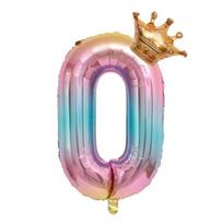 32inch Air Helium Figure Big Numbers Crown Foil Balloons Birthday Party Decorations Kids ADM 0