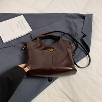 Fashion Hand Carry Oil Wax Leather Small Square Bag Women's Korean Version Ins Trendy Versatile Shoulder Bag Women's Bag